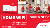 Gói Cước SuperNET2 Viettel - Tốc Độ 120 Mbps (Modem WiFi + 02 Home WiFi)